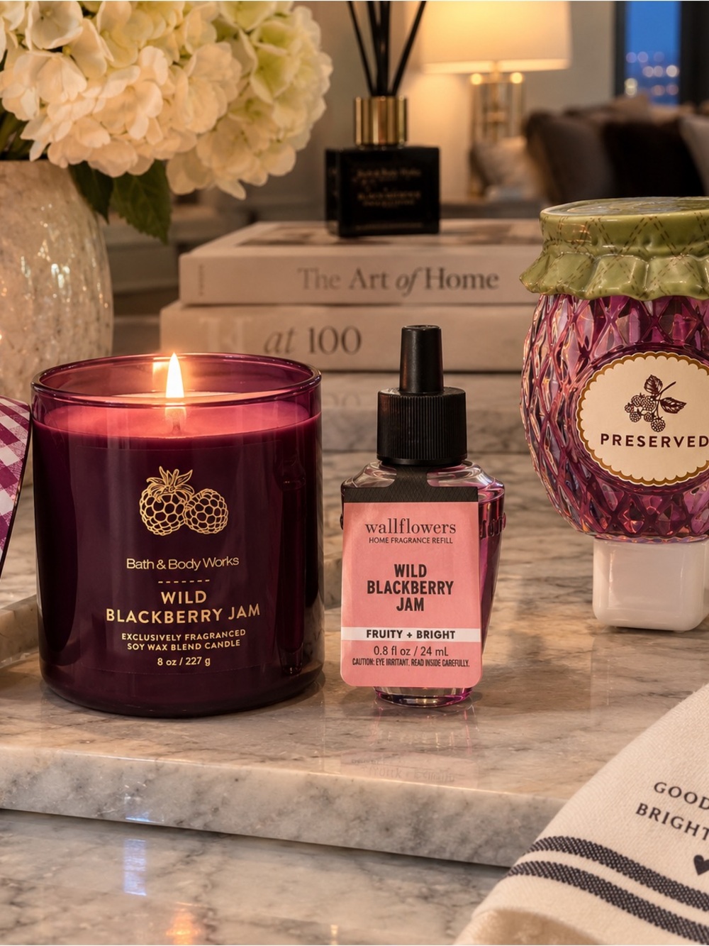 Bath & Body Works Wild Blackberry Jam 3 Piece Home Fragrance Bundle [NEW]